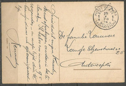 Belgique - Cachet "POSTES MILITAIRES 1" Du 28-5-24 - Carte Postale Vallée Du Rhein - Loreley-Felsen - Lettres & Documents