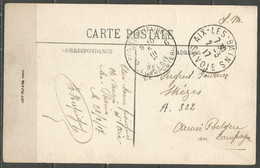 Belgique - Cachet "POSTES MILITAIRES 6" Du 5-3-17 + Cachet AIX-LES-BAINS 2-3-17 - Carte Postale CHAMBERY - Covers & Documents
