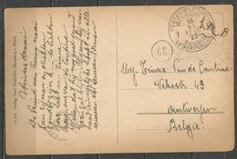 Belgique - Cachet "POSTES MILITAIRES 7" Du 16-6-20 - Carte Postale HOMBERG AM RHEIN - Lettres & Documents