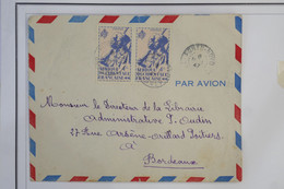 AZ10 AOF DAHOMEY  BELLE LETTRE   1947 PAR AVION PORTO NOVO  A BORDEAUX FRANCE++ PAIRE DE TP  + + AFFRANCH. PLAISANT - Storia Postale