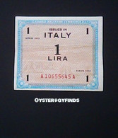 Italy 1943: 1 Lira - Occupation Alliés Seconde Guerre Mondiale