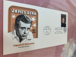 Stamp FDC USA James Dean 1996 From Hong Kong - Covers & Documents