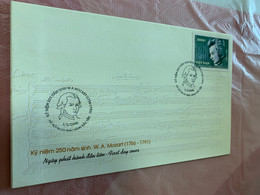 Stamp FDC Vietnam Mozart Music Theme From Hong Kong - Covers & Documents