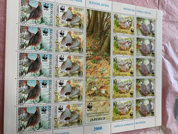 WWF Stamp Sheet Of 5 Sets Birds Mushrooms MNH  From Hong Kong MNH - Covers & Documents