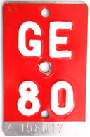 Velonummer Genf Genève GE 80 - Number Plates
