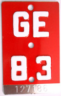 Velonummer Genf Genève GE 83 - Number Plates