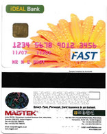 @+ Carte Demonstration A Puce BANK Magtek à Puce - Thème Fleur _ Sample Card - Cartes De Salon Et Démonstration