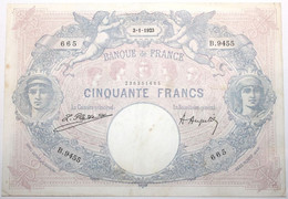 France - 50 Francs - 3-1-1923 - PICK 64g.2 / F14.36 - TB+ - 50 F 1889-1927 ''Bleu Et Rose''