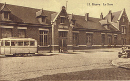 Herve La Gare Du Chemin De Fer N° 13 Car Autobus  Edit. Mathot - Herve