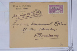 AZ12  GUADELOUPE  BELLE  LETTRE PRIVEE 1930 PETIT BUREAU BASSE TERRE  A  BORDEAUX FRANCE  + + AFFRANCH. INTERESSANT - Lettres & Documents