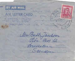 Nouvelle-Zélande Air Letter Card Carte Lettre De Nelson Pour La Suède - Cartas & Documentos