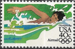 USA 1983 Air. Olympic Games, Los Angeles - 40c. - Swimming MNH - 3b. 1961-... Ongebruikt