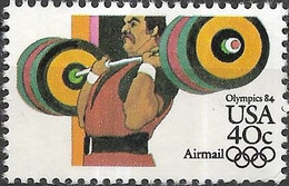 USA 1983 Air. Olympic Games, Los Angeles - 40c. - Weightlifting MNH - 3b. 1961-... Ongebruikt