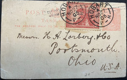 Tasmania 1903 Uprated Postal Card Hobart 27.11.1903 To Portsmouth Ohio Via Tacoma And Chicago, USA - Briefe U. Dokumente