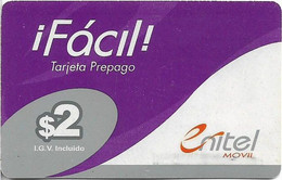 Nicaragua - Enitel Movil - !Facil! - Violet, GSM Refill 2$, Used - Nicaragua
