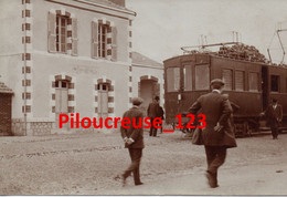 87 Haute Vienne - BUSSIERE POITEVINE - CARTE PHOTO - " La Gare De Tramway " - Animation - RARE - Bussiere Poitevine