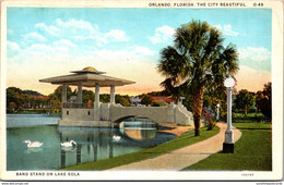 Florida Orlando Band Stand On Lake Eola Curteich - Orlando