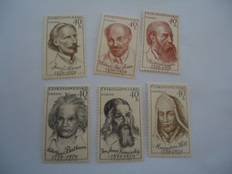 CZECHOSLOVAKIA MNH STAMPS 6  FAMOUS PEOPLES LENIN ENGELS BETHOVEN - ...-1918 Prephilately