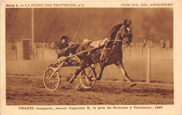 HIPPODROME VINCENNES- URANIE REMPORTE DEVANT CAPUCINE X, LE PRIX DE SOISSONS A VINCENNE 1929 - Paardensport