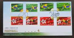 Hong Kong Brazil Joint Issue Football 2009 Soccer Sport Games (joint FDC) *dual PMK - Covers & Documents