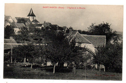 SAINT MARCEL --- L' église Et Le  Moulin  (petite Animation).........à Saisir - Other & Unclassified