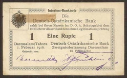 GERMAN EAST AFRICA. 1 Rupie 1916. Pick 20a. Letters G3. - 1. WK