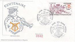 St Pierre & Miquelon PREMIER JOUR FDC 1991 545 Fanfare Lyre Musique - FDC