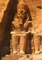 EGYPTE. Carte Postale écrite. Temple Abou Simbel. - Temples D'Abou Simbel