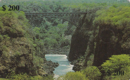 Zimbabwe, ZIM-18, $200, Bridge Over Zambezi (08/2000), 2 Scans. - Zimbabwe