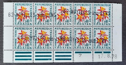 France 1978 Taxe N°100 En Bloc De 10  Ob De La Griffe 62-Noyelles Sous Lens  Cd 17/8/78 TB - 1960-.... Afgestempeld