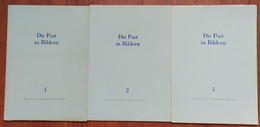 Deutsche Bundespost 1963 - 3 Mappen Mit 37 Blättern Zur Geschichte Der Post - Gut Erhalten - Siehe Beschreibung - Filatelie En Postgeschiedenis