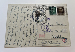 ITALY WW II 1942 Sent From ITALY To Veldes / Bled  Postal Stationery (No 112) - Lubiana