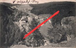 AK Zöblitz Bahnhof Blick Oberlauterstein A Pobershau Rittersberg Sorgau Marienberg Lengefeld Pockau Olbernhau Erzgebirge - Zöblitz