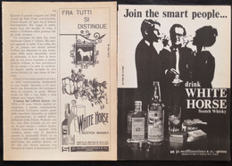 1963/64/68 - Scotch Whisky WHITE HORSE ( Soffiantino Genova )- 3 Pag. Pubblicità Cm. 13 X 18 - Spirits