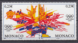 Olympics 2002 - Olympiques - Ice Hockey - MONACO - Pair MNH - Hiver 2002: Salt Lake City