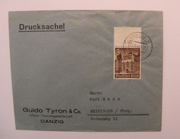 1940 Danzig Meiningen Cover Dt Reich Wk2 Gdańsk Dantzig Drucksache Bord De Feuille - Ocupación 1938 – 45