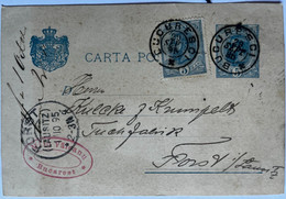 Romania 1895 Uprated Postal Card Bucurest 29.9.1895  To Forst, Germany - Briefe U. Dokumente