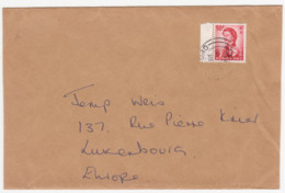 50c Carmin Elizabeth II  Sur  LsC Vers  Luxembourg  , Une Des Dernières émissions - Storia Postale