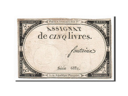 Billet, France, 5 Livres, 1793, 1793-10-31, Fontaine, TTB, KM:A76, Lafaurie:171 - Assignats