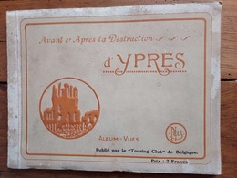 YPRES AVANT ET APRES LA DESTRUCTION ALBUM VUES 10 PAGES SOIT 20 CARTES PARFAIT ETAT - Ieper