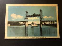 SS Kennora Coming Through The Lift Bridge, Selkirk, Manitoba., Unwritten Card - Autres & Non Classés