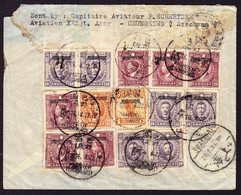 1933 14 Marken Mit Überdruck Auf Etwas Getöntem R-Brief "PAHSIEN/CHUNGKING" Via Shanghai Nach Paris - Sichuan 1933-34