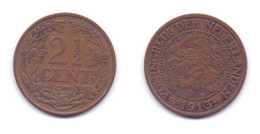 Netherlands 2 1/2 Cents 1913 - 2.5 Cent