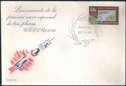 C3546 Kuba Cuba FDC With SPM Space Spacecraft Voskhod-1 - Amérique Du Nord