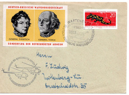 60333 - DDR - 1963 - 20Pfg Feuersalamander EF A Bf WARTENBURG - DEUTSCH-RUSSISCHE WAFFENBRUEDERSCHAFT -> Wittenberg - Lettres & Documents