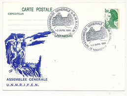 FRANCE - CP 1,80 Liberté - Assemblée Générale UNMRIFEN ( Illustrée Palais Longchamp) MARSEILLE - 1/2 Avril 1986 - Bijgewerkte Postkaarten  (voor 1995)