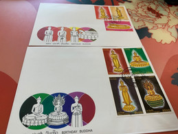 Buddha Stamp Thailand FDC From Hong Kong - Brieven En Documenten
