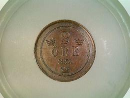 Münze, 2 Öre, 1874, Schweden, Brödrafolkens Väl, König Oskar II. 1873-1907 - Numismatiek