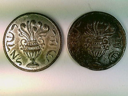 Münzen, 2x Görlitzer Schekel, 19. Jahrh., Judaika, Amphore, Weihrauch, Olivenzweig, Konvolut - Numismatique