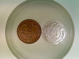 Münzen, 2 Heller 1906, 10 Heller 1908, Kaiser Franz Josef, Konvolut - Numismatiek